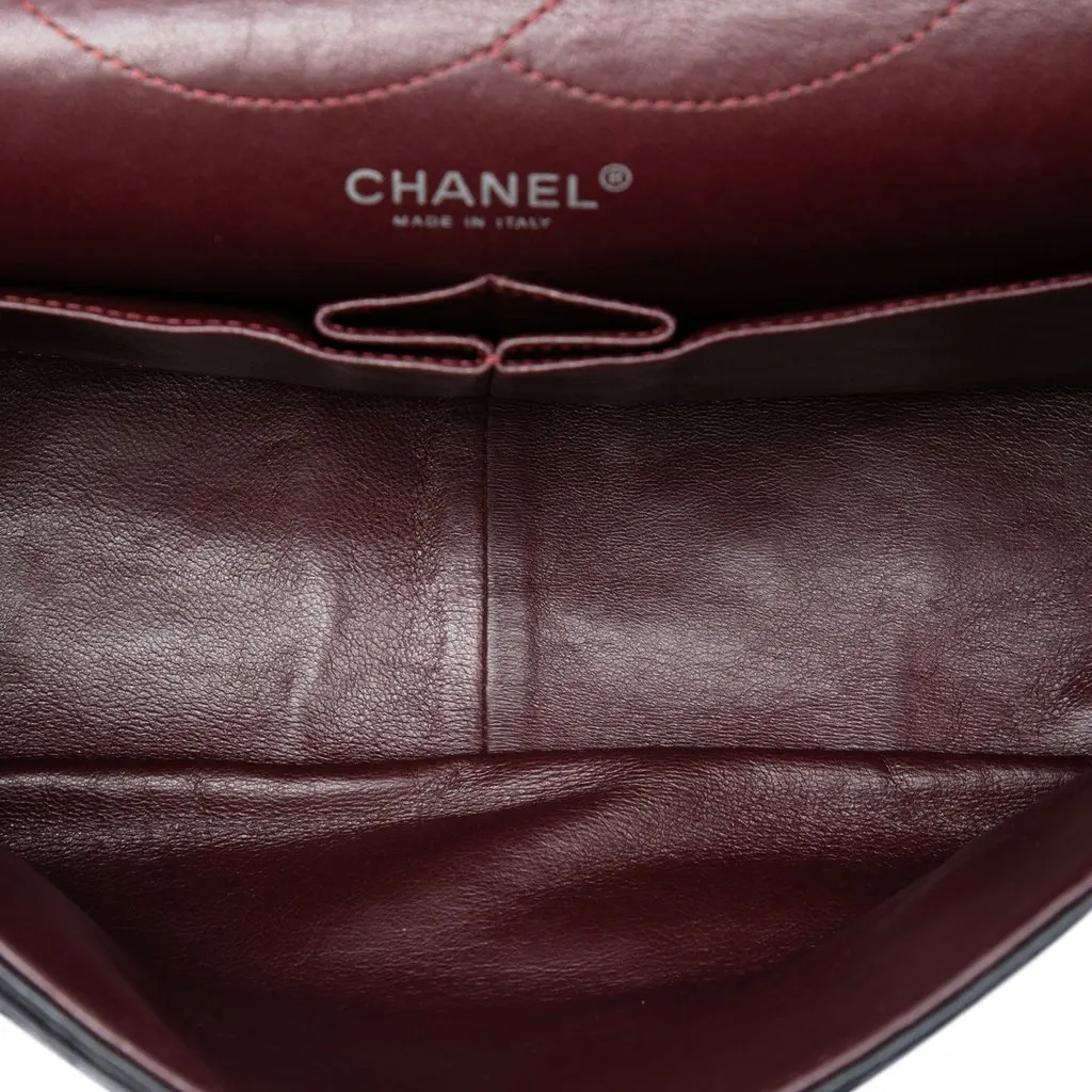 Chanel Quilted Aged Calfskin Reissue 2.55 Double Flap 227 Black Leather Very good - Model View