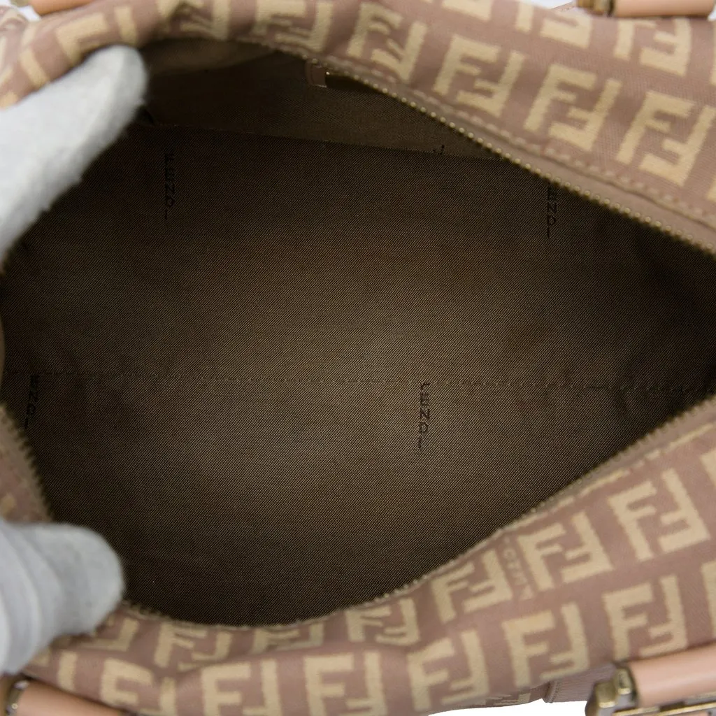 Fendi Small Zucchino Canvas Forever Bauletto Boston Bag Pink Good - Model View