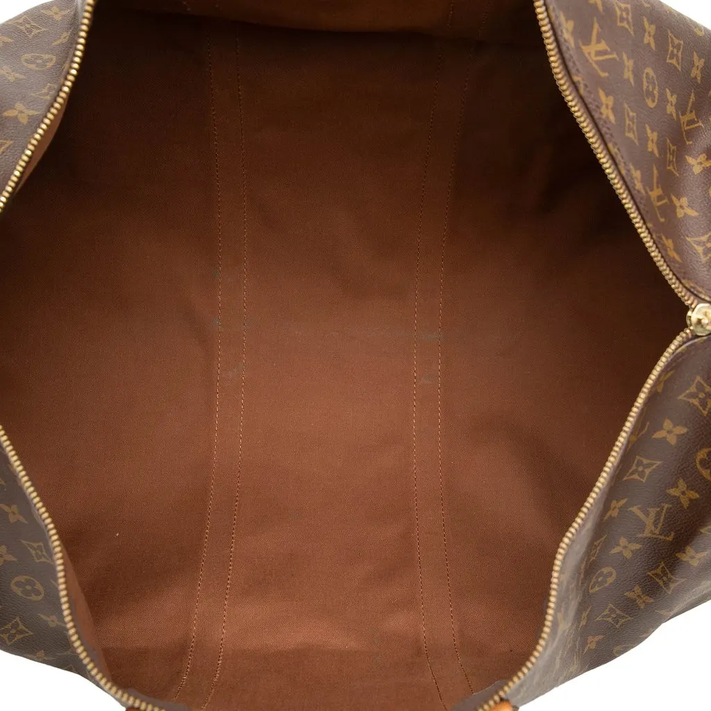 Louis Vuitton Monogram Keepall Bandouliere 60 Brown Canvas Good - Model View