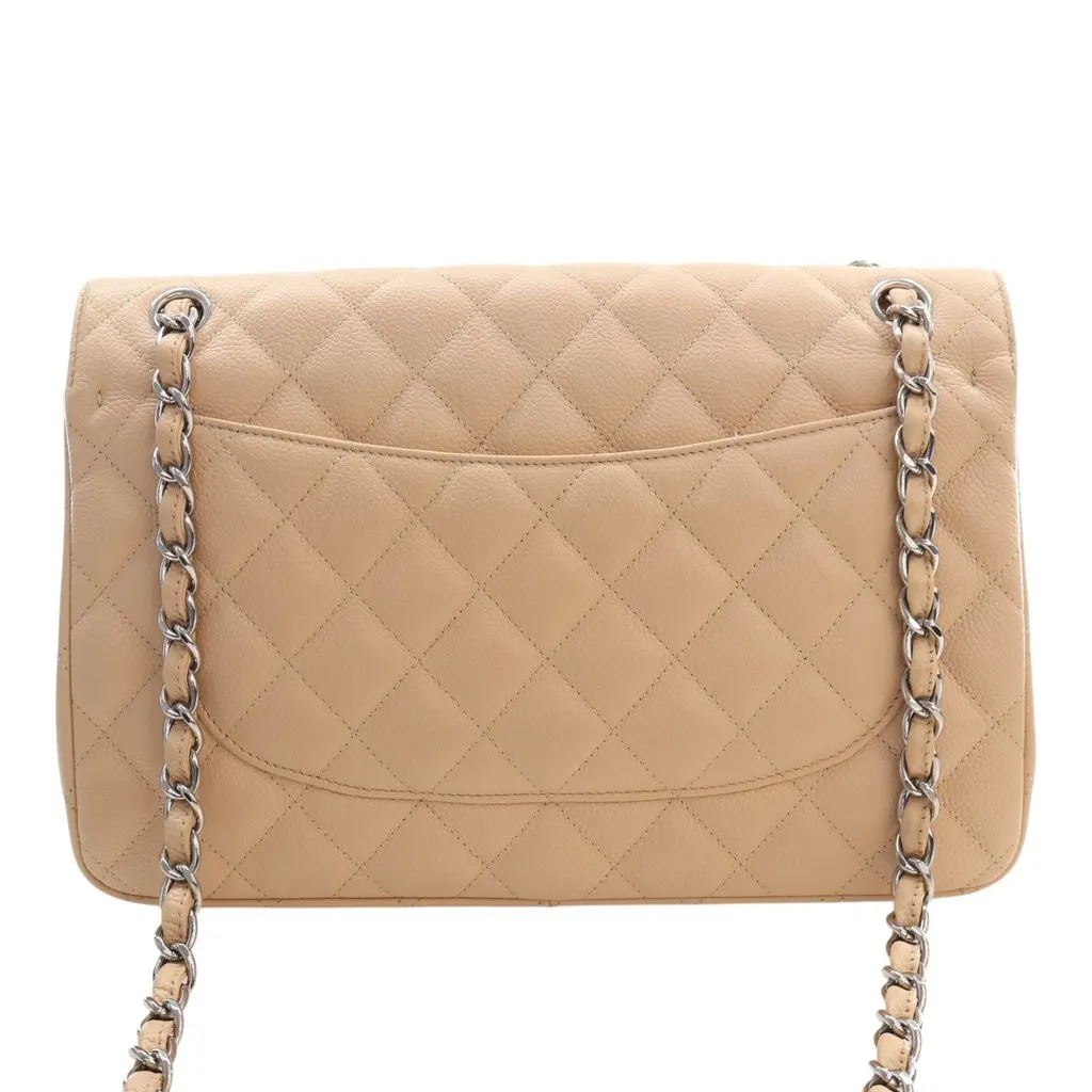 Chanel Jumbo Classic Caviar Double Flap Beige Leather Very good - Model View