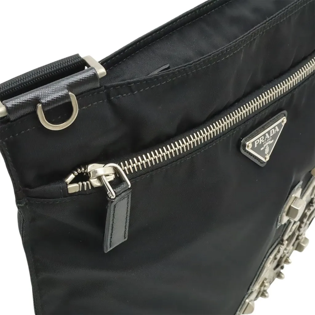 Prada Tessuto Skull Crossbody Black Very good - Box View