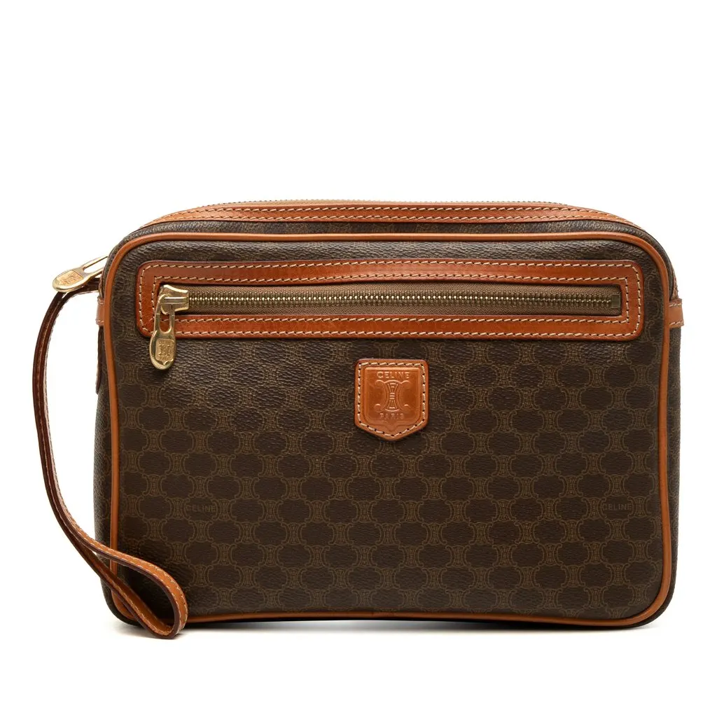 Celine Macadam Coated Canvas Clutch
