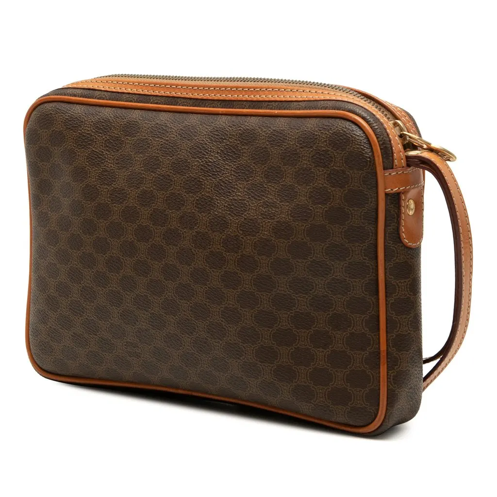 Celine Macadam Coated Canvas Clutch Brown Canvas Very good - Back View