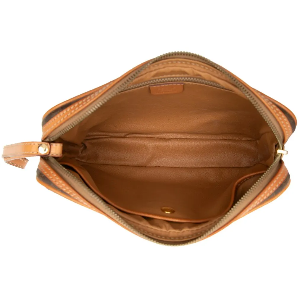 Celine Macadam Coated Canvas Clutch Brown Canvas Very good - Model View