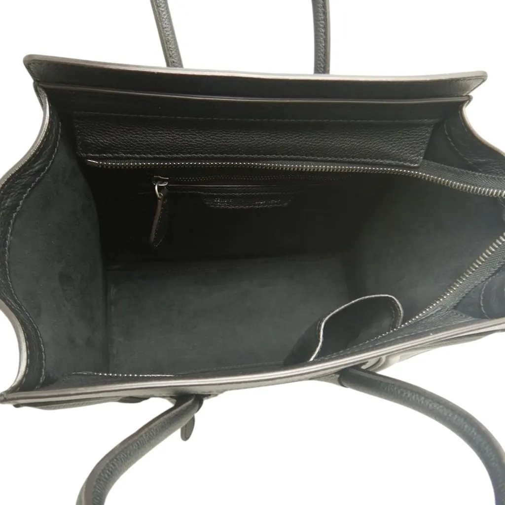 Celine Micro Calfskin Luggage Tote Black Leather Very good - Model View