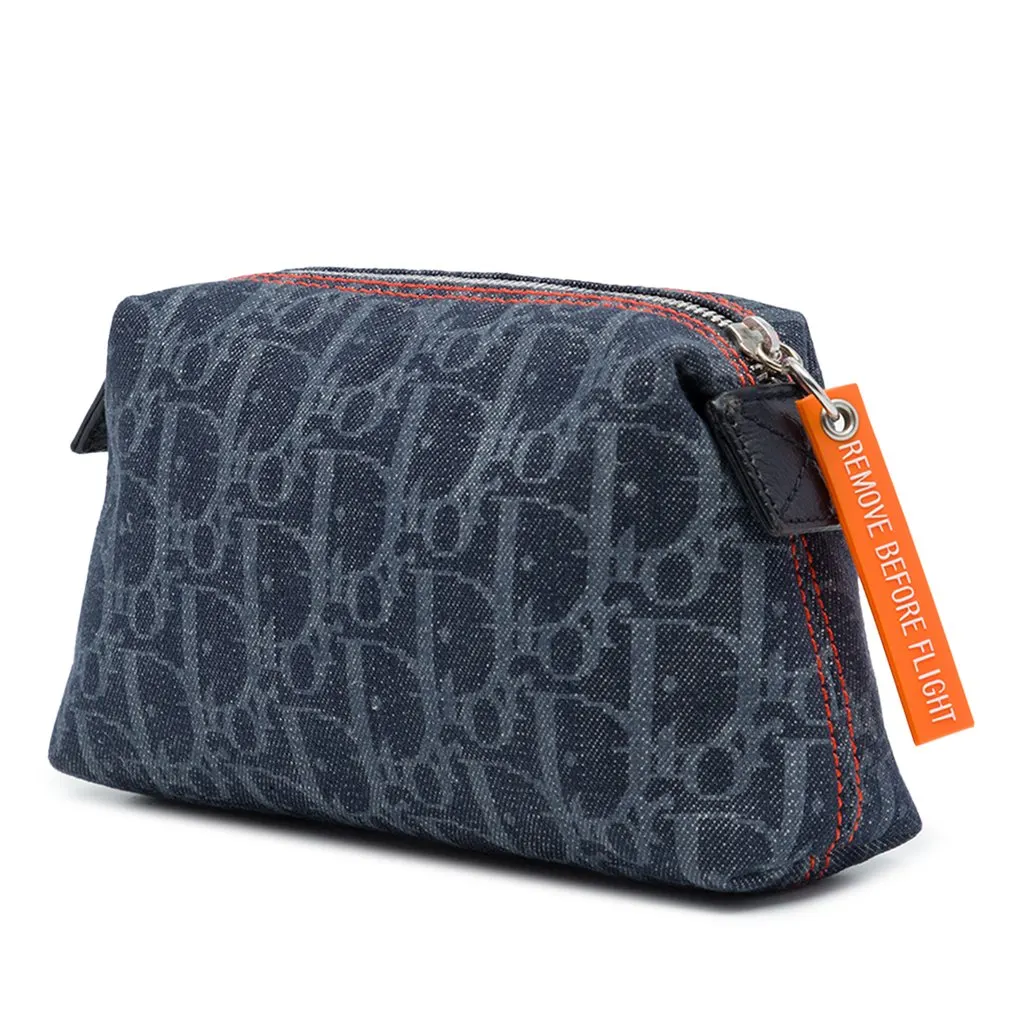 Dior Diorissimo Trotter Denim Flight Cosmetic Pouch Blue Denim Very good - Back View