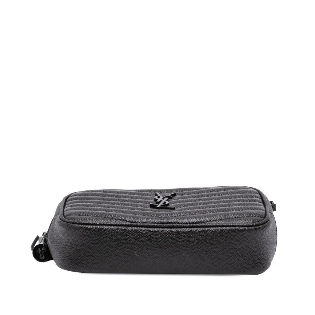 Saint Laurent Mini Grain de Poudre Monogram Monochrome Lou Camera Bag Black Leather Very good - Inside View