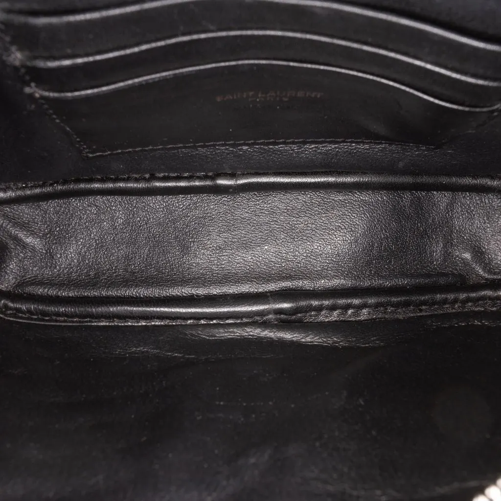 Saint Laurent Mini Grain de Poudre Monogram Monochrome Lou Camera Bag Black Leather Very good - Model View