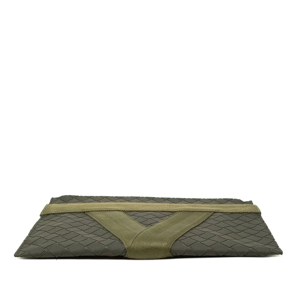 Bottega Veneta Rubber Intreccio Buffer Clutch Green Polyester Very good - Inside View