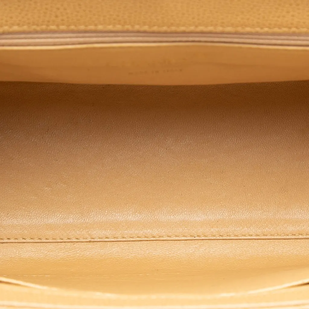 Chanel CC Quilted Caviar Tote Beige Leather Very good - Model View
