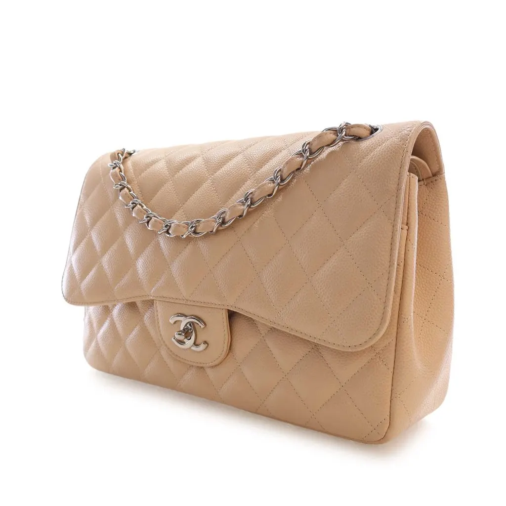 Chanel Jumbo Classic Caviar Double Flap Beige Leather Very good - Inside View