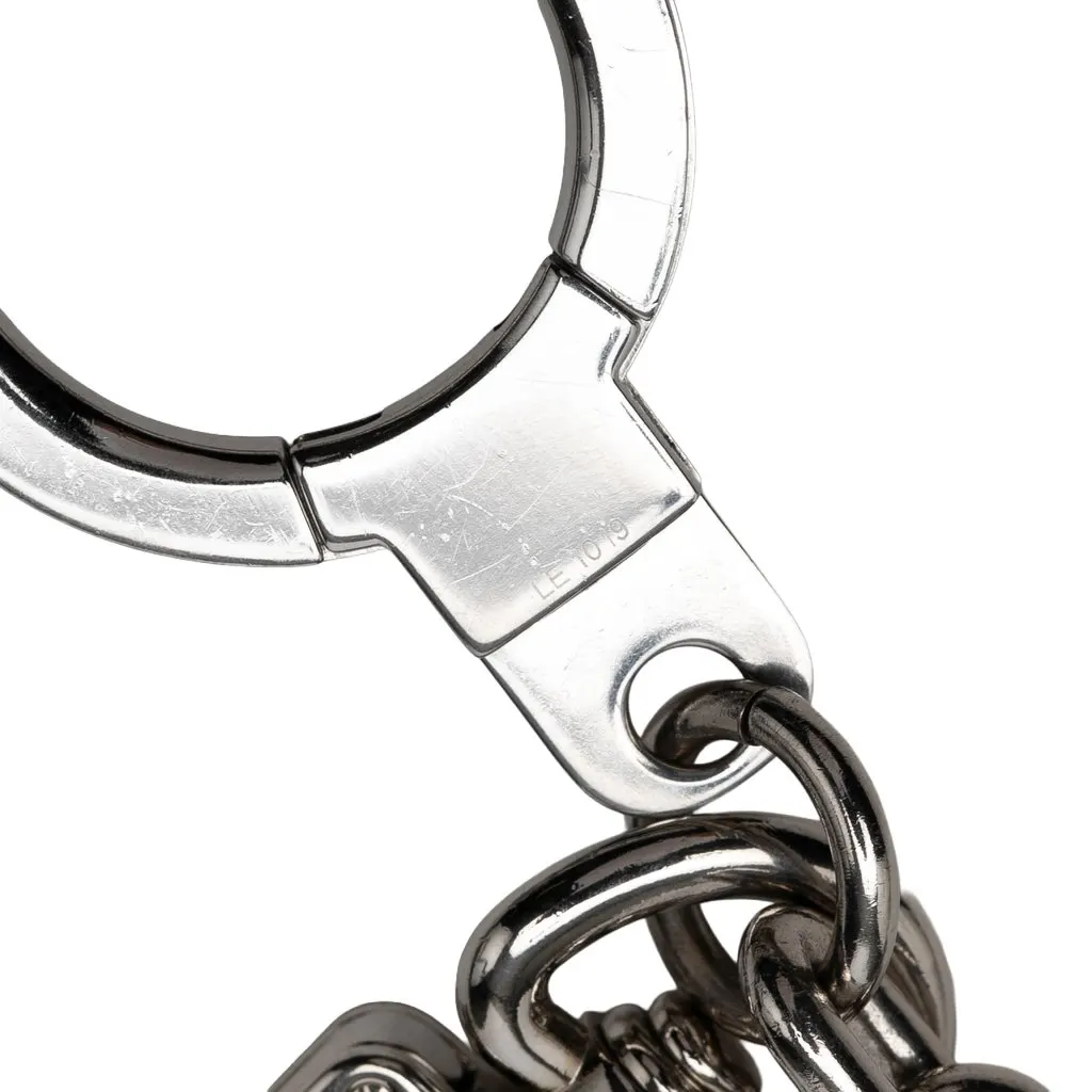 Louis Vuitton Stainless Steel LV Initials Key Holder And Bag Charm Silver Stainless steel Very good - Model View