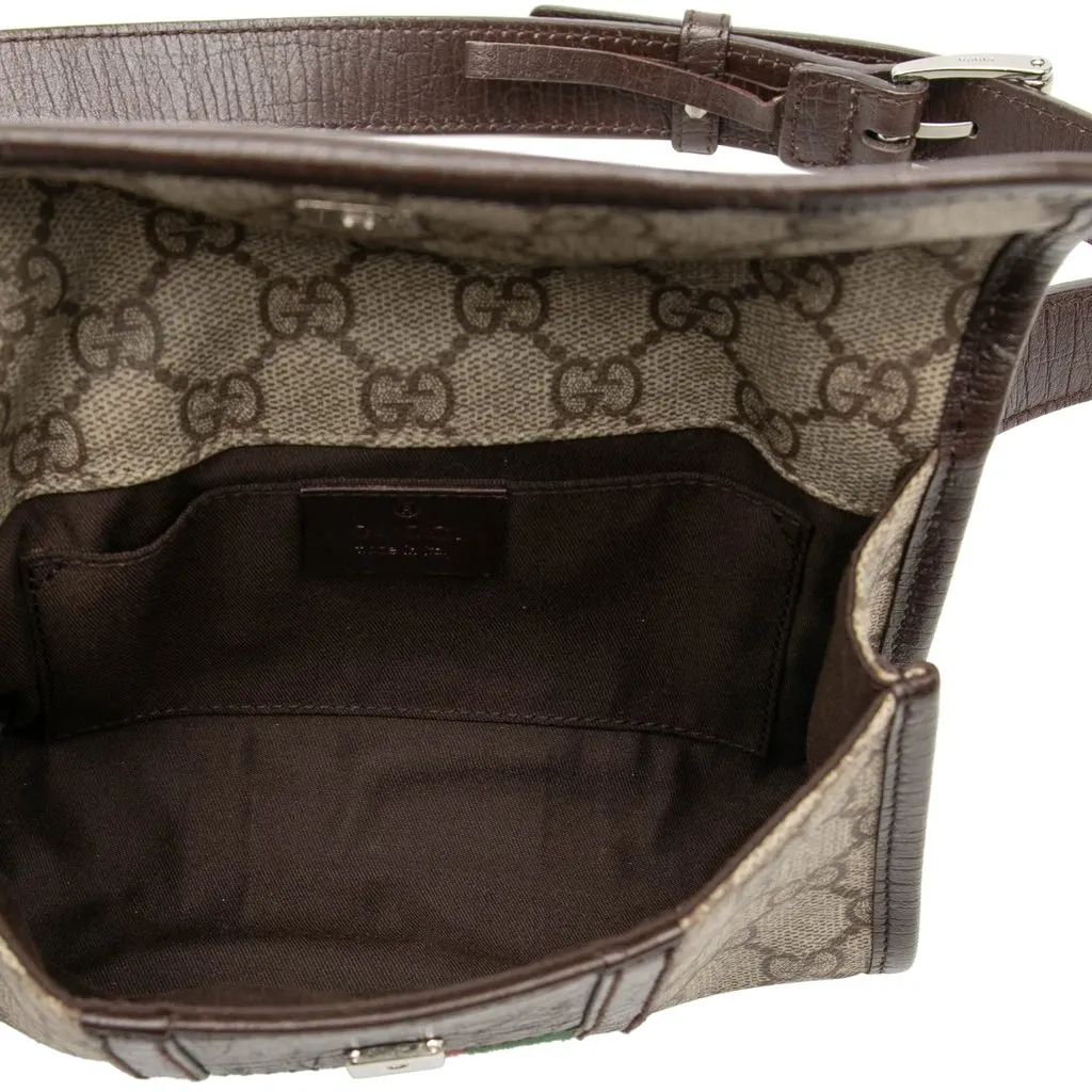 Gucci GG Supreme Web Belt Bag Beige Good - Model View