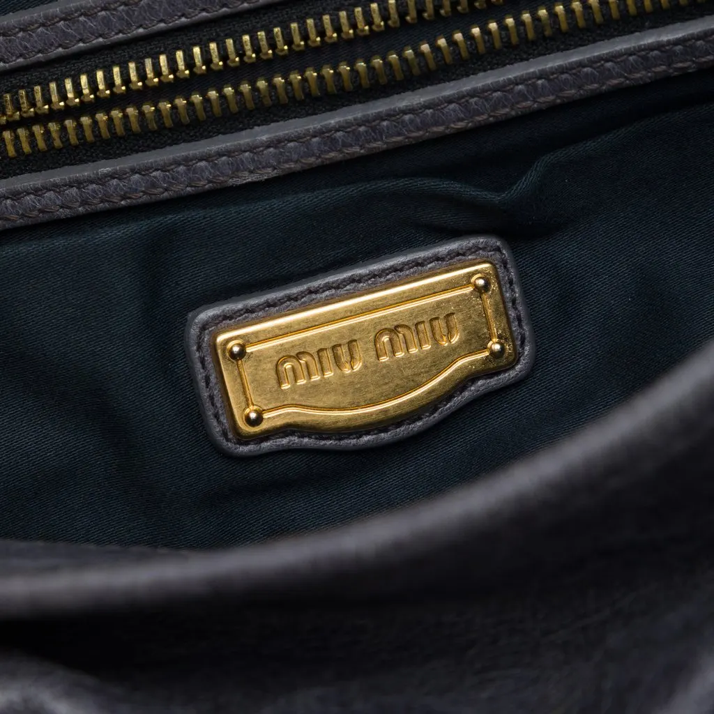 Miu Miu Matelasse Nappa Coffer Satchel Purple Leather Very good - Box View