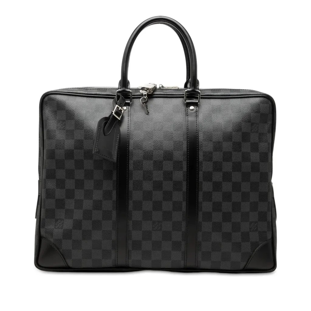 Louis Vuitton Damier Graphite Porte Documents Voyage PM Black Canvas Very good - Front View