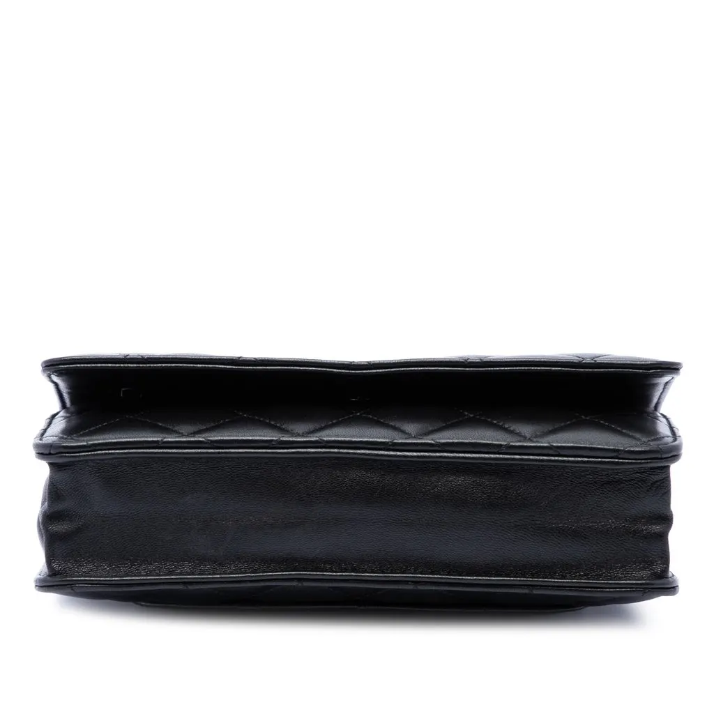 Chanel CC Quilted Lambskin Wallet On Chain Black Leather Very good - Inside View