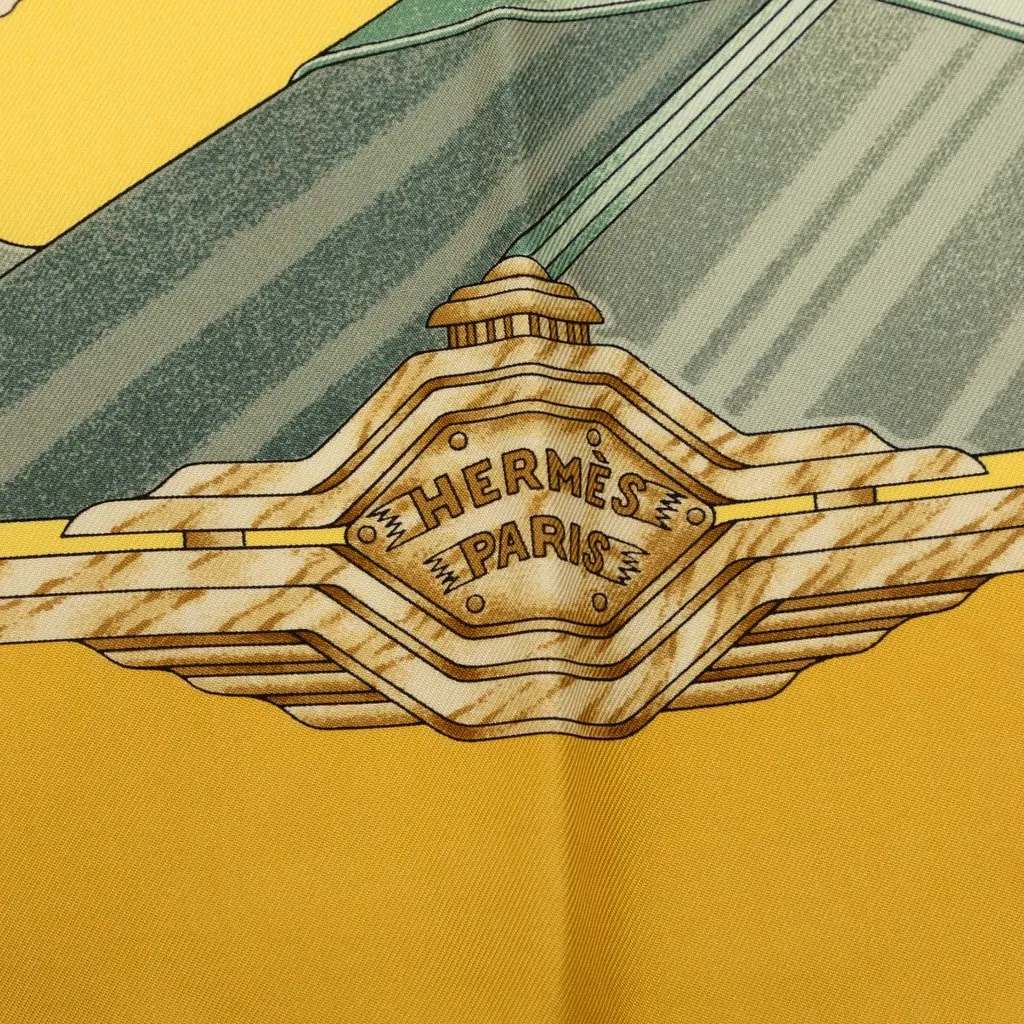 Hermès Automobile Silk Scarf 90 Yellow Very good - Box View
