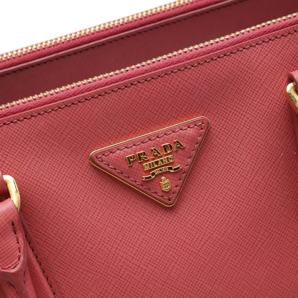 Prada Medium Saffiano Lux Galleria Double Zip Tote Pink Leather Very good - Box View