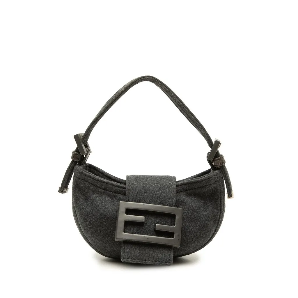 Fendi Mini Wool Croissant Handbag MultiColor Wool Very good - Front View