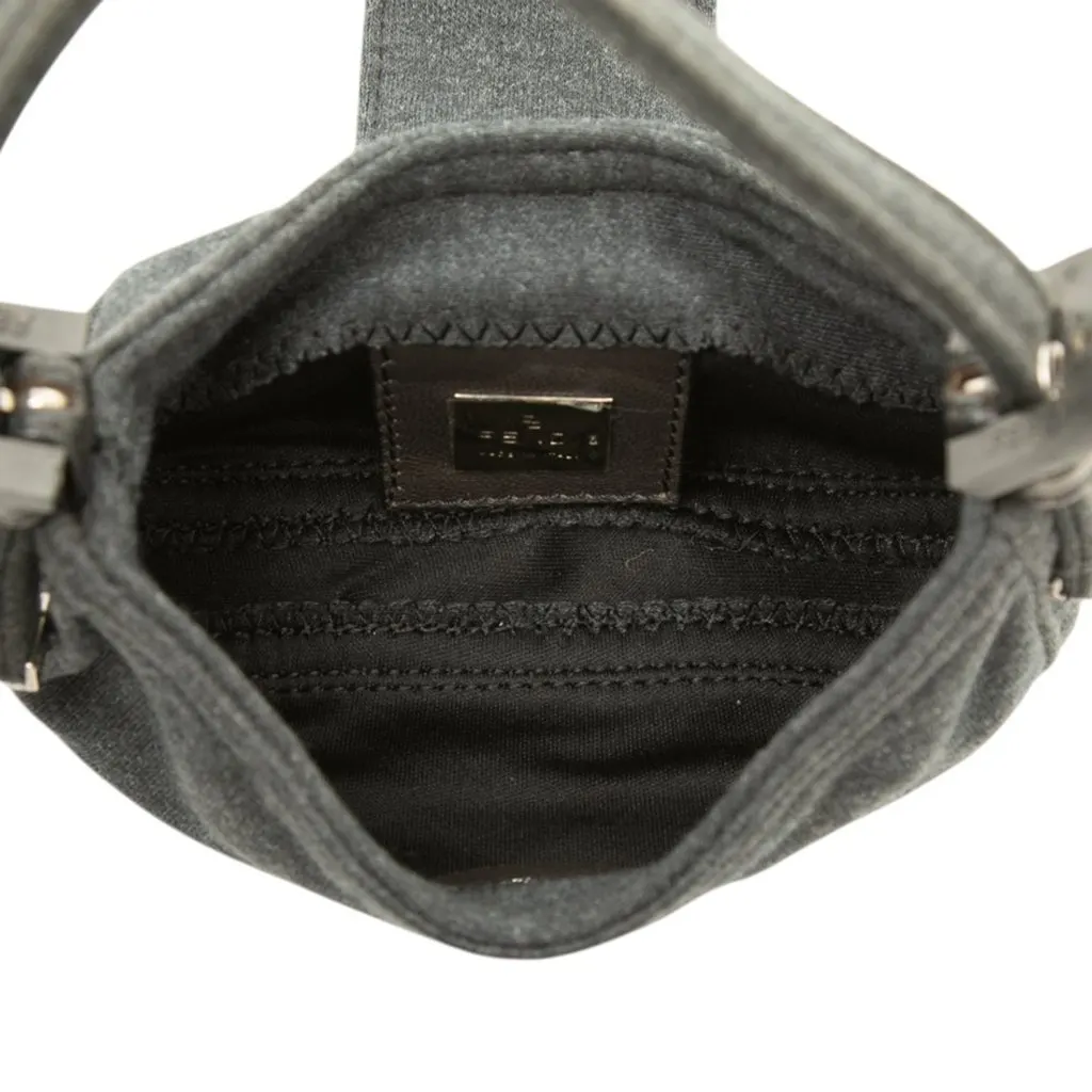 Fendi Mini Wool Croissant Handbag MultiColor Wool Very good - Model View