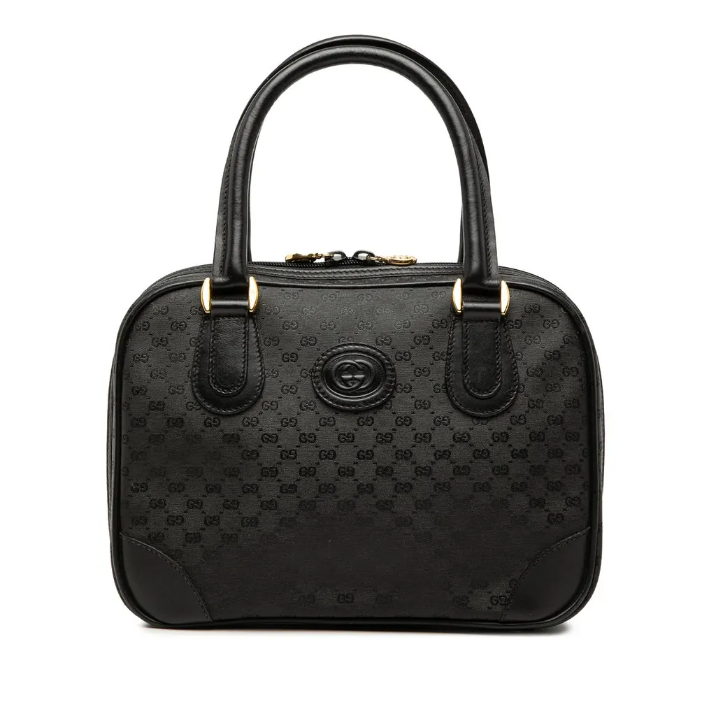 Gucci Micro GG Supreme Handbag Black Very good - Front View