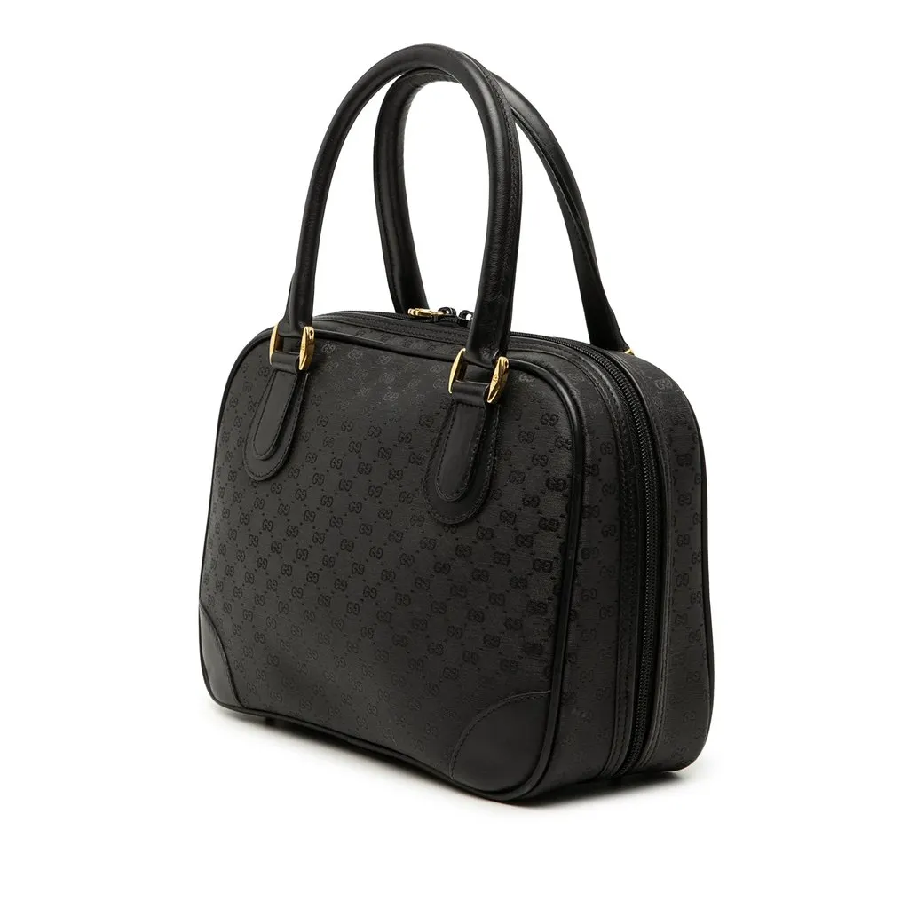 Gucci Micro GG Supreme Handbag Black Very good - Back View