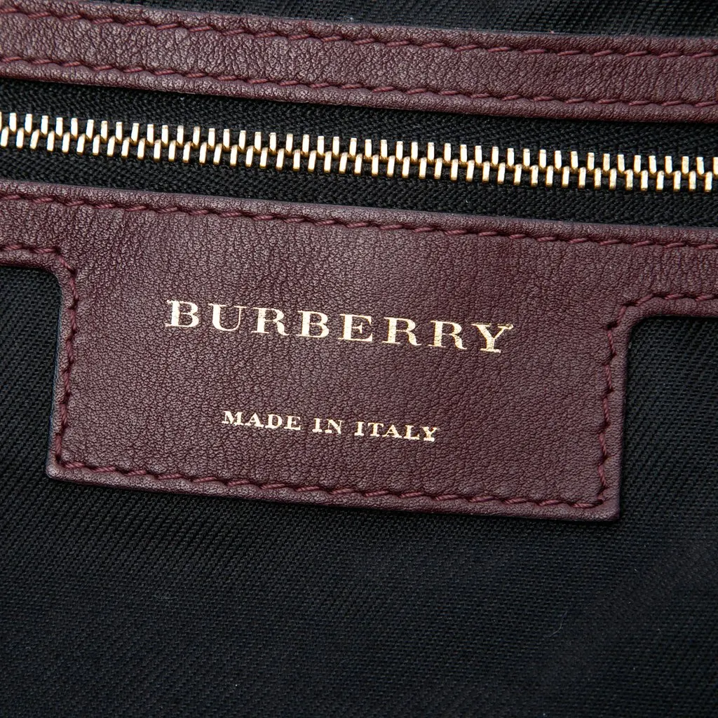Burberry Small Haymarket Check Canvas and Leather Canterbury Tote Beige Very good - Box View