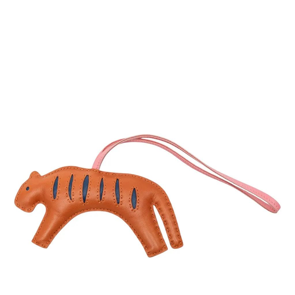 Hermès Milo Lambskin RooRoo Tiger Bag Charm MM Brown Leather Very good - Front View