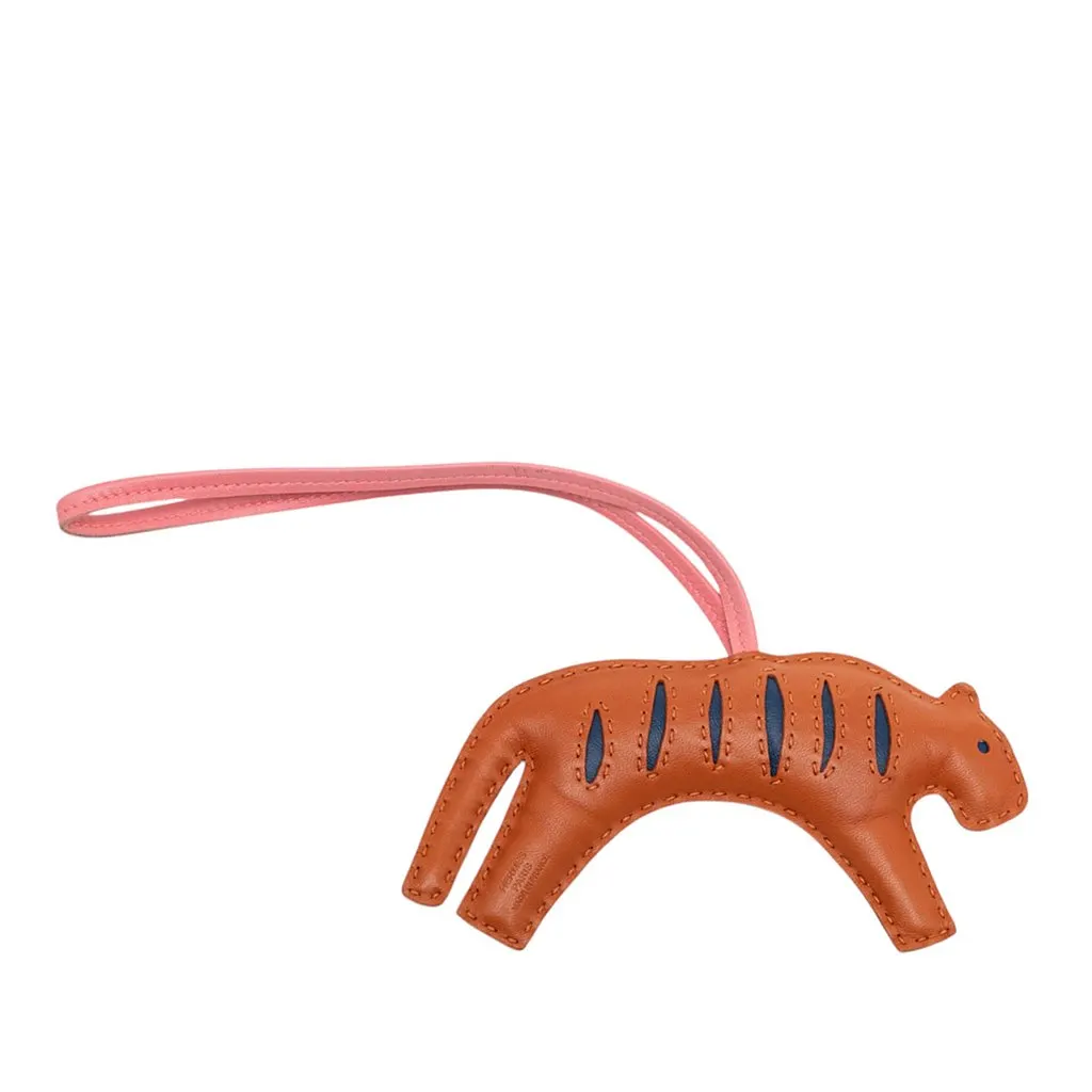 Hermès Milo Lambskin RooRoo Tiger Bag Charm MM Brown Leather Very good - Back View