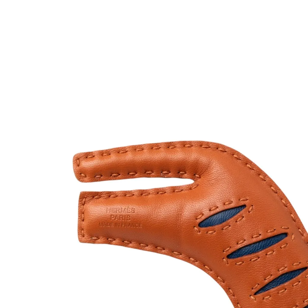 Hermès Milo Lambskin RooRoo Tiger Bag Charm MM Brown Leather Very good - Inside View