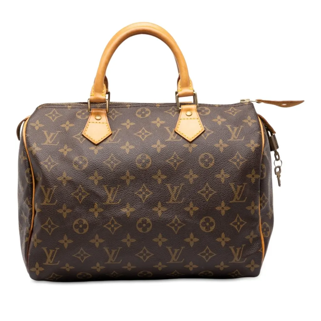 Louis Vuitton Monogram Speedy 30 Brown Canvas Good - Front View