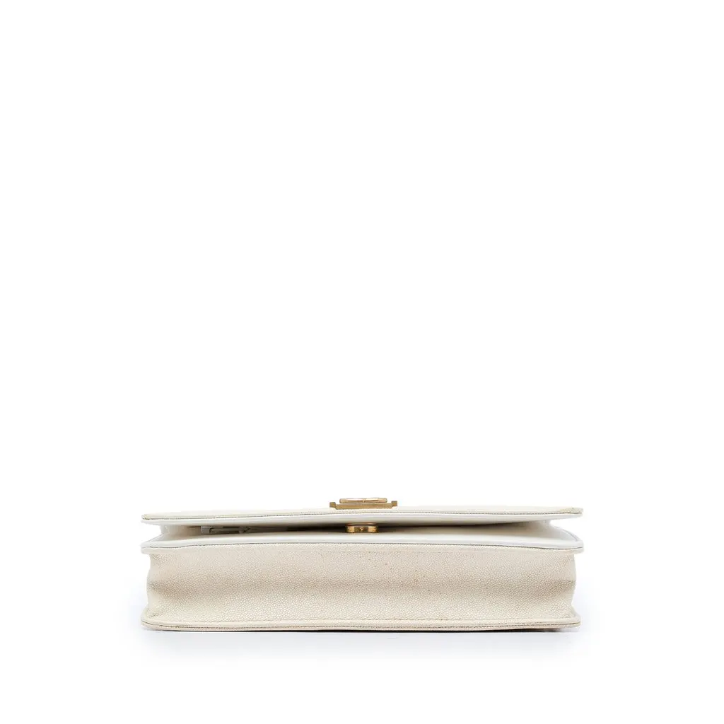 Chanel Quilted Caviar Boy Wallet on Chain White Leather Very good - Inside View