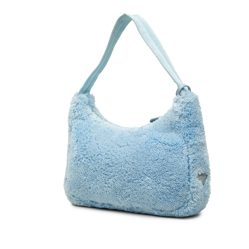 Prada Mini Terry Re Edition 2000 Shoulder Bag Blue Very good - Back View