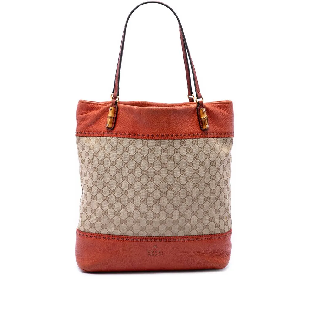 Gucci Large GG Canvas Laidback Crafty Tote Beige Canvas Very good - Front View