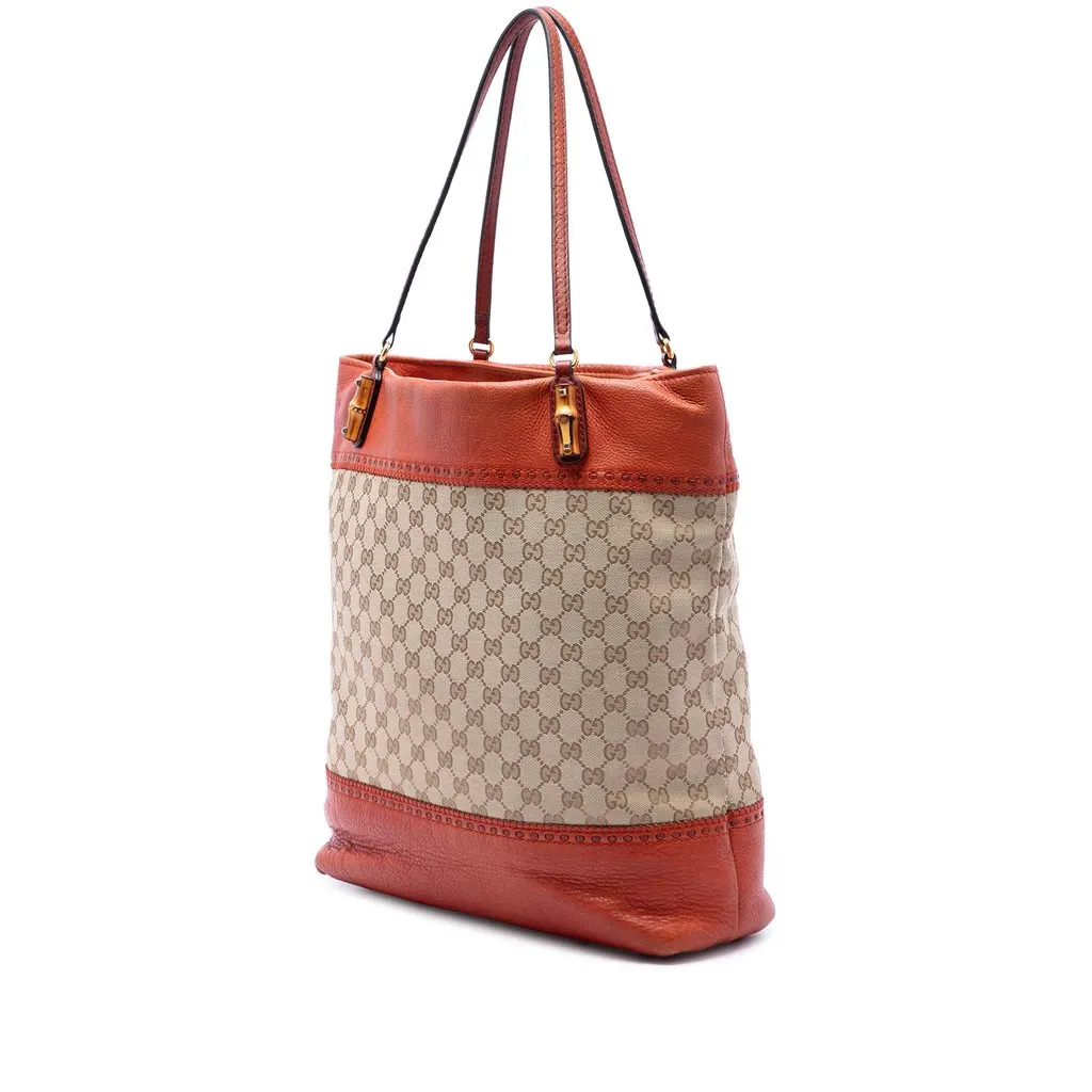 Gucci Large GG Canvas Laidback Crafty Tote Beige Canvas Very good - Back View