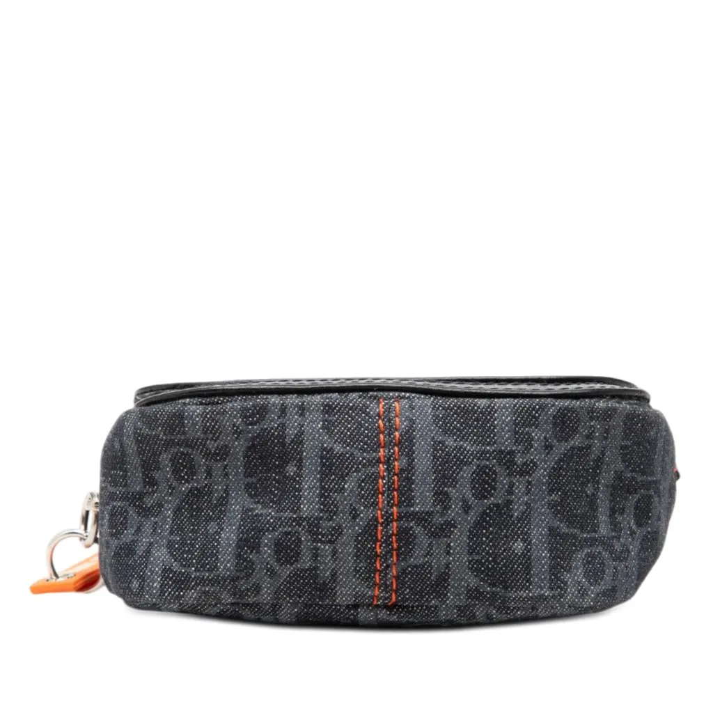 Dior Oblique Denim Flight Coin Pouch Blue Very good - Inside View