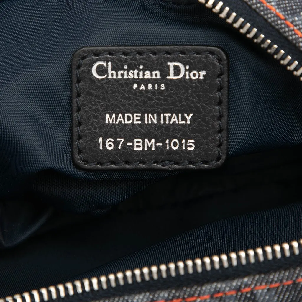 Dior Oblique Denim Flight Coin Pouch Blue Very good - Box View