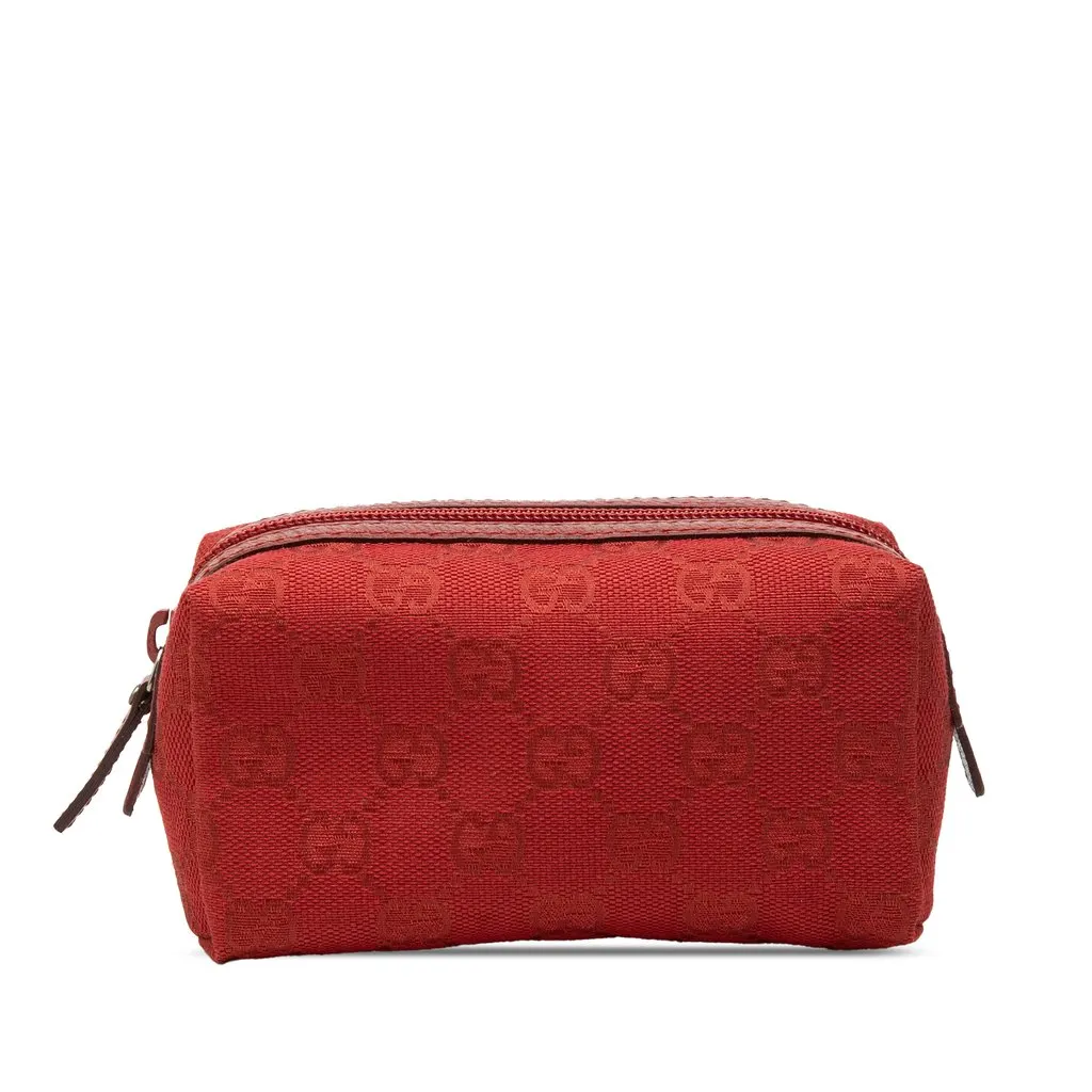 Gucci GG Canvas Pouch Red Good - Front View