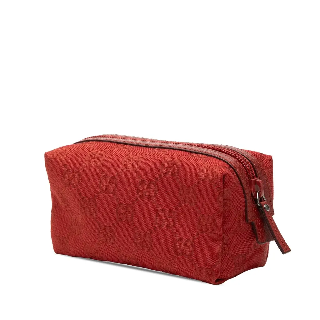 Gucci GG Canvas Pouch Red Good - Back View