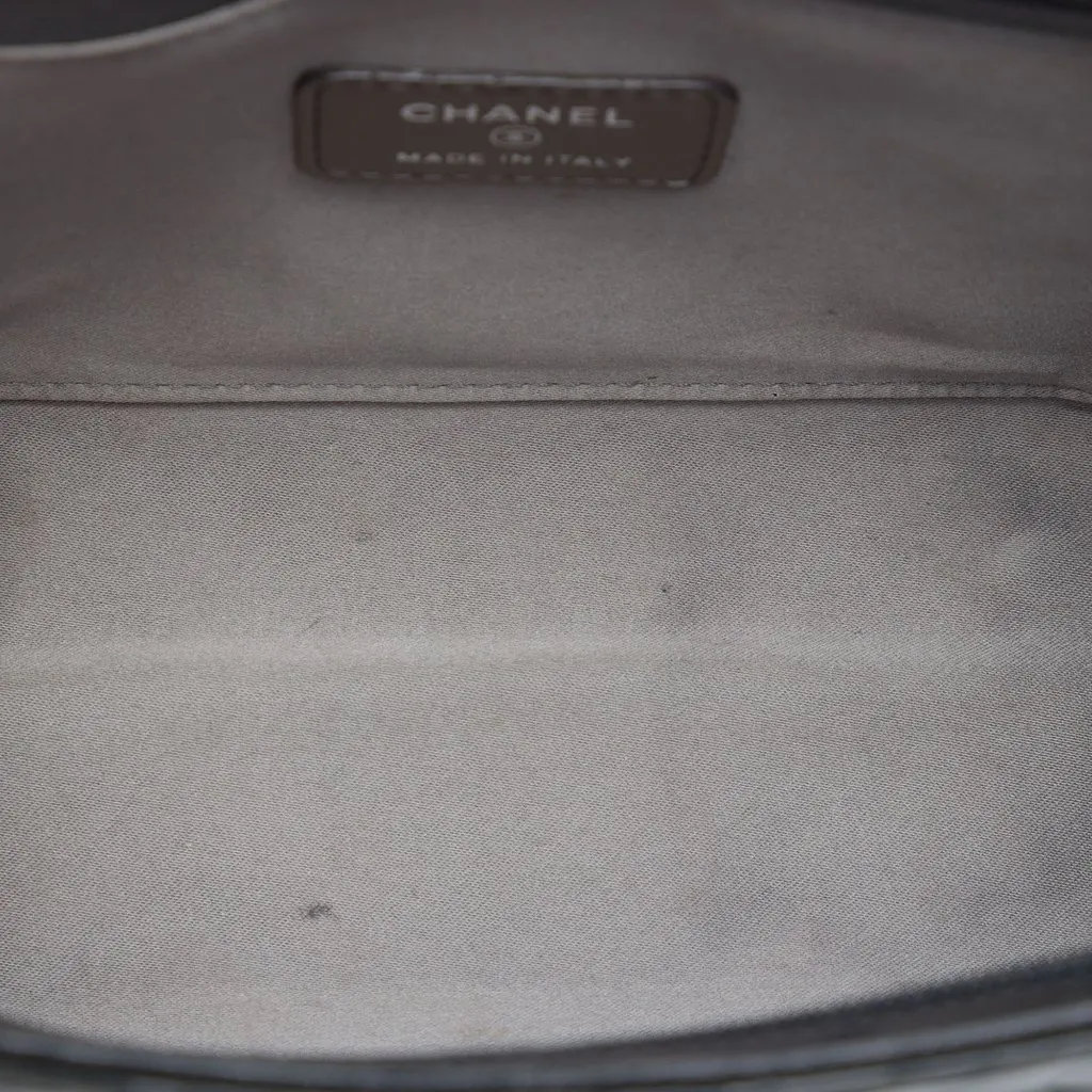 Chanel Quilted Patent Embossed Lucky Symbols Pochette Black Leather Very good - Model View
