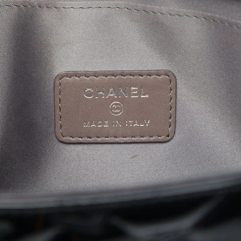 Chanel Quilted Patent Embossed Lucky Symbols Pochette Black Leather Very good - Box View
