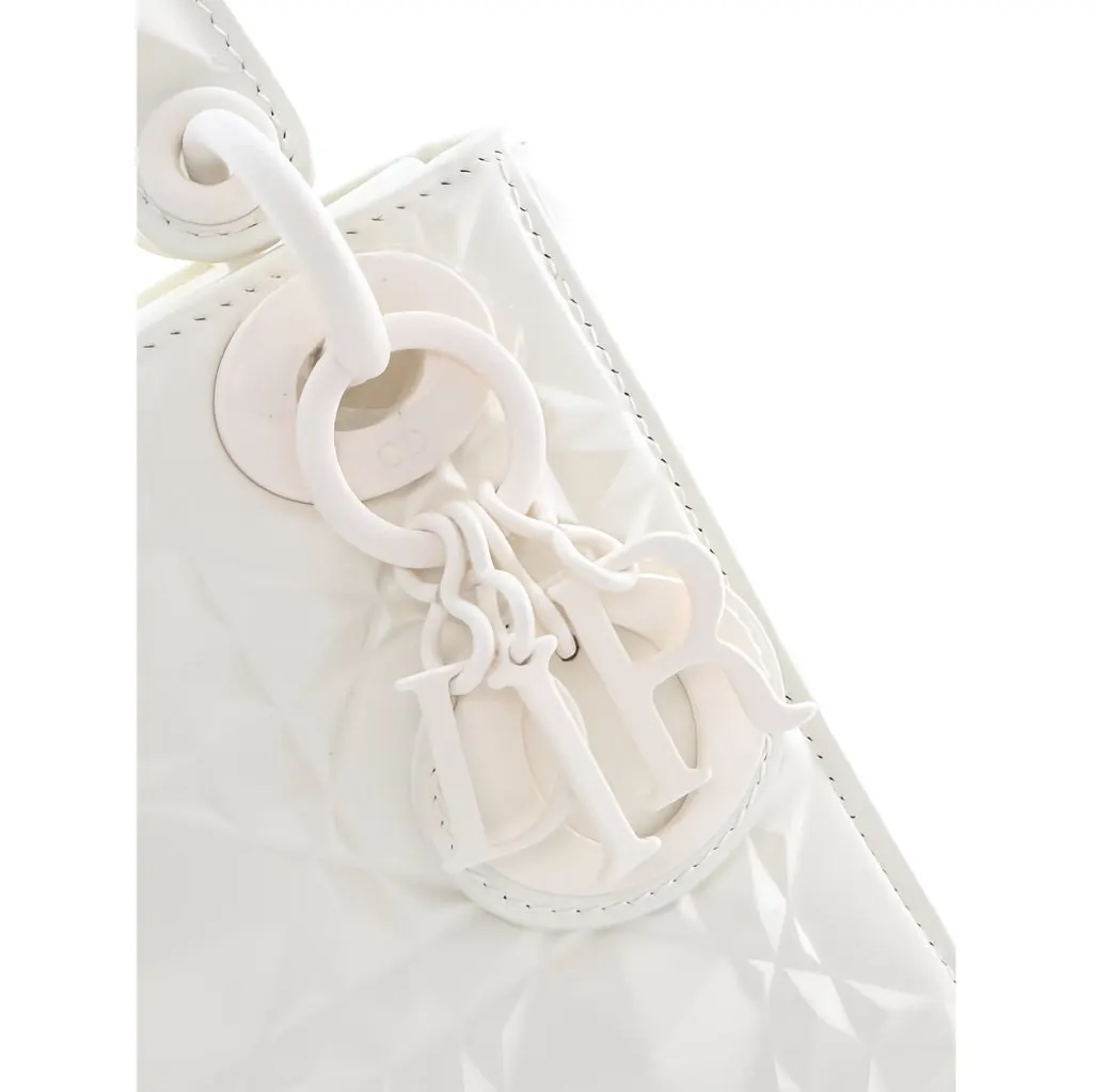 Dior Mini Ultra Matte Calfskin Diamond Cannage Lady Dior White Leather Very good - Box View