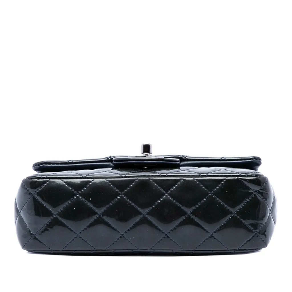 Chanel Mini Rectangular Classic Patent Single Flap Blue Leather Very good - Inside View
