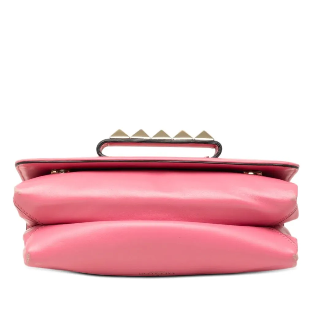 Valentino Leather Rockstud Va Va Voom Clutch on Chain Pink Leather Very good - Inside View
