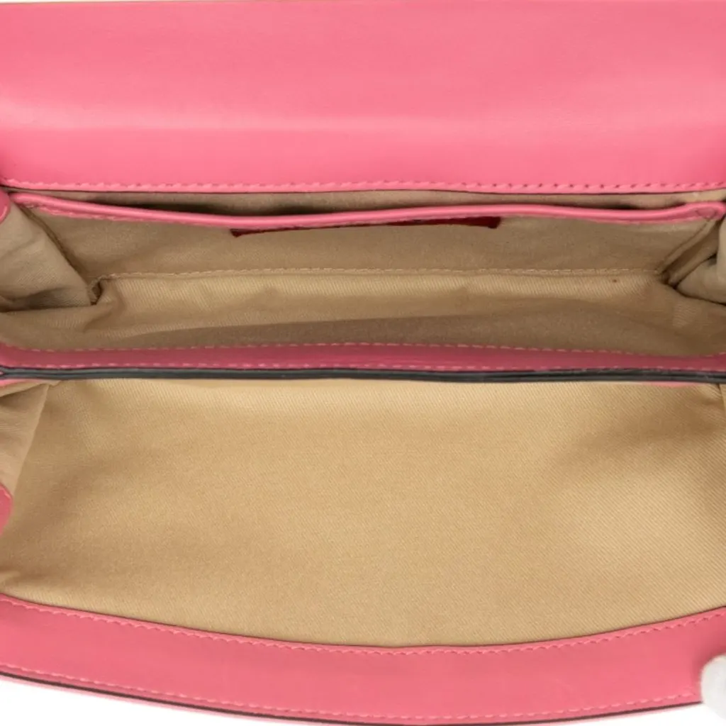 Valentino Leather Rockstud Va Va Voom Clutch on Chain Pink Leather Very good - Model View