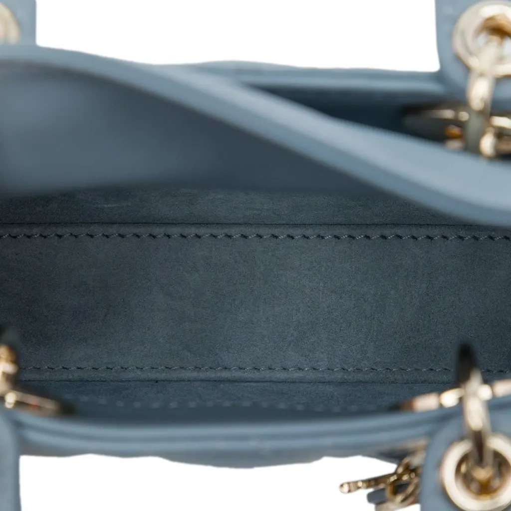 Dior Micro Lambskin Cannage Lady Dior Blue Leather Very good - Model View