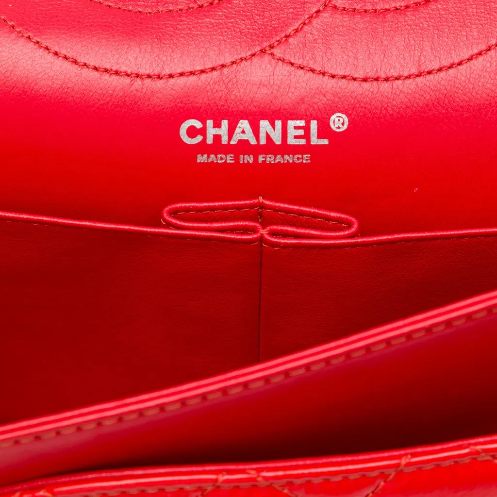 Chanel Quilted Crinkled Patent Reissue 2.55 Double Flap 227 Red Leather Very good - Box View
