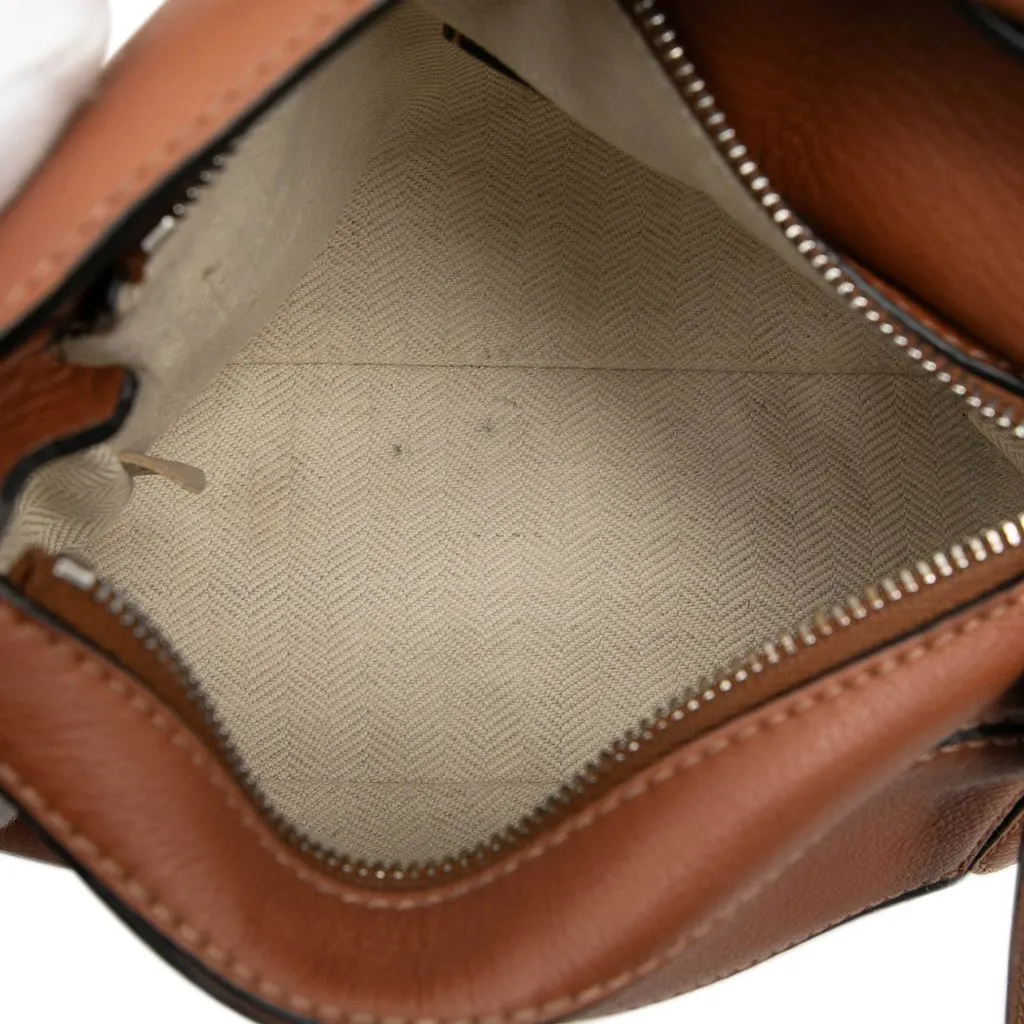 LOEWE Mini Calfskin Puzzle Satchel Brown Leather Very good - Model View