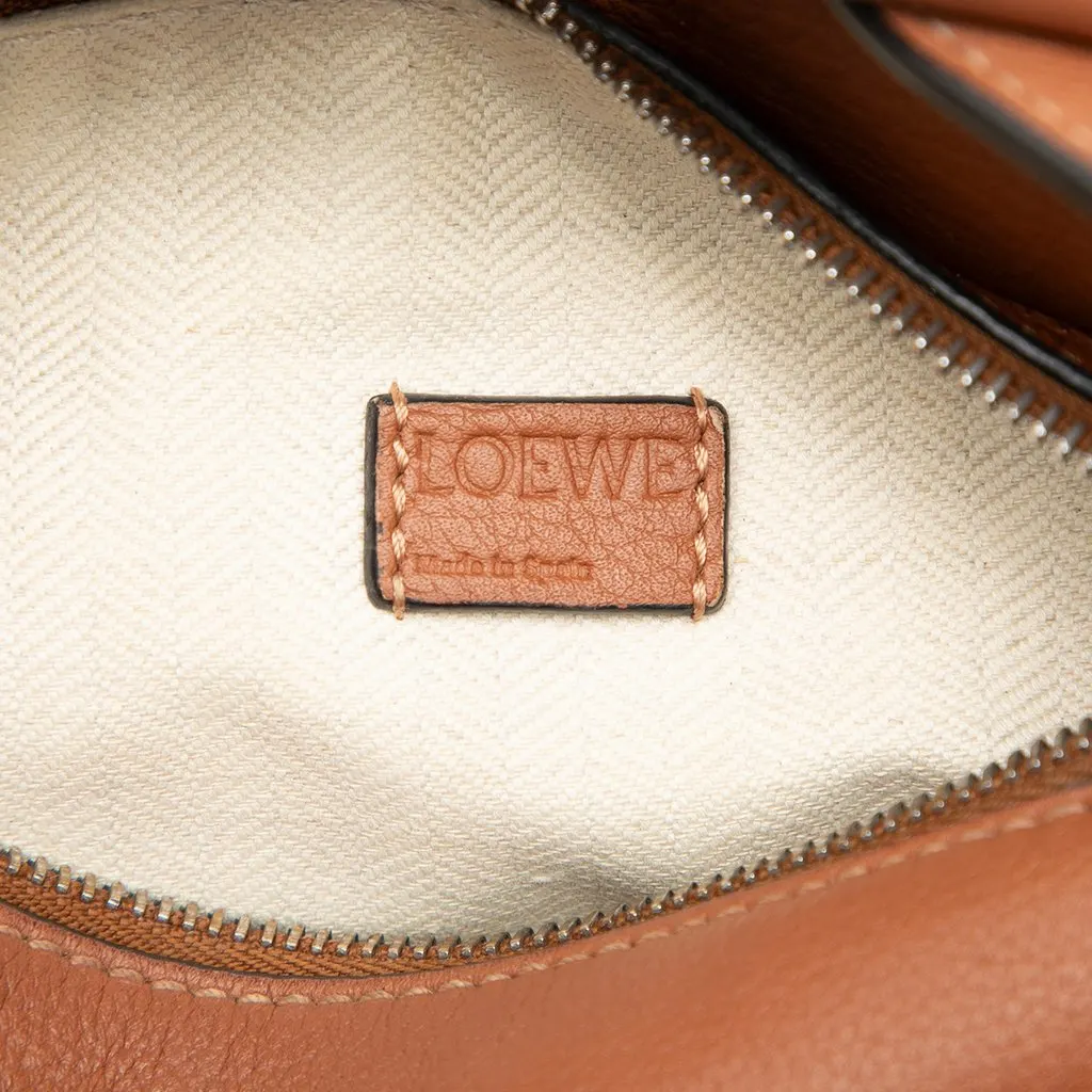 LOEWE Mini Calfskin Puzzle Satchel Brown Leather Very good - Box View