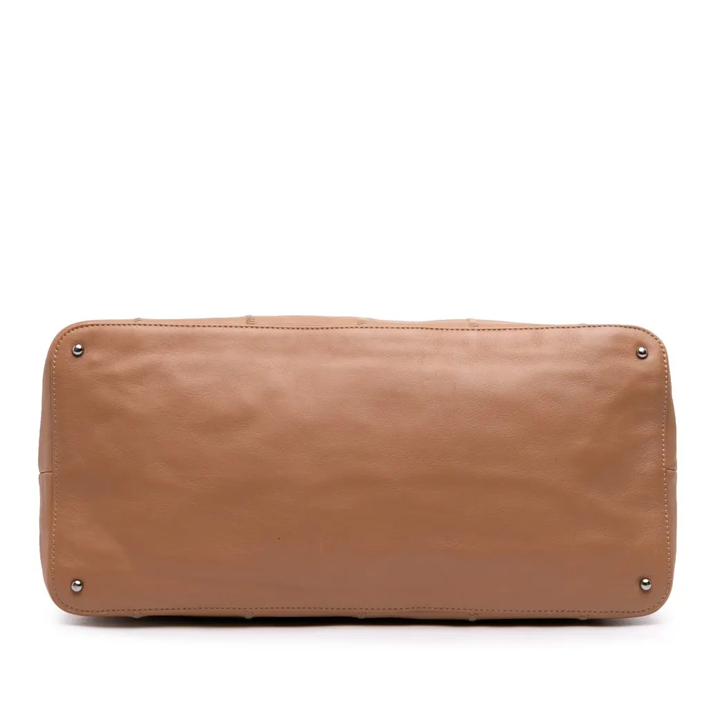 Chanel Calfskin Square Stitch Tassel Hobo Brown Leather Very good - Inside View
